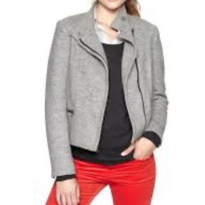 Gap Women Size XL Wool Blend Biker Jacket Gray